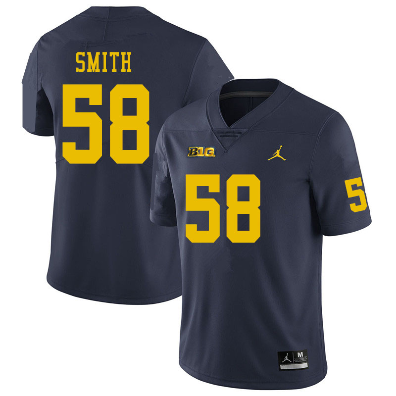 Men #58 Mazi Smith Michigan Wolverines College Football Jerseys Sale-Navy